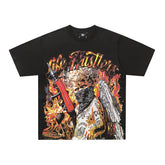 Life Hustlers Fire Warrior Vintage Graphic Oversized Tee