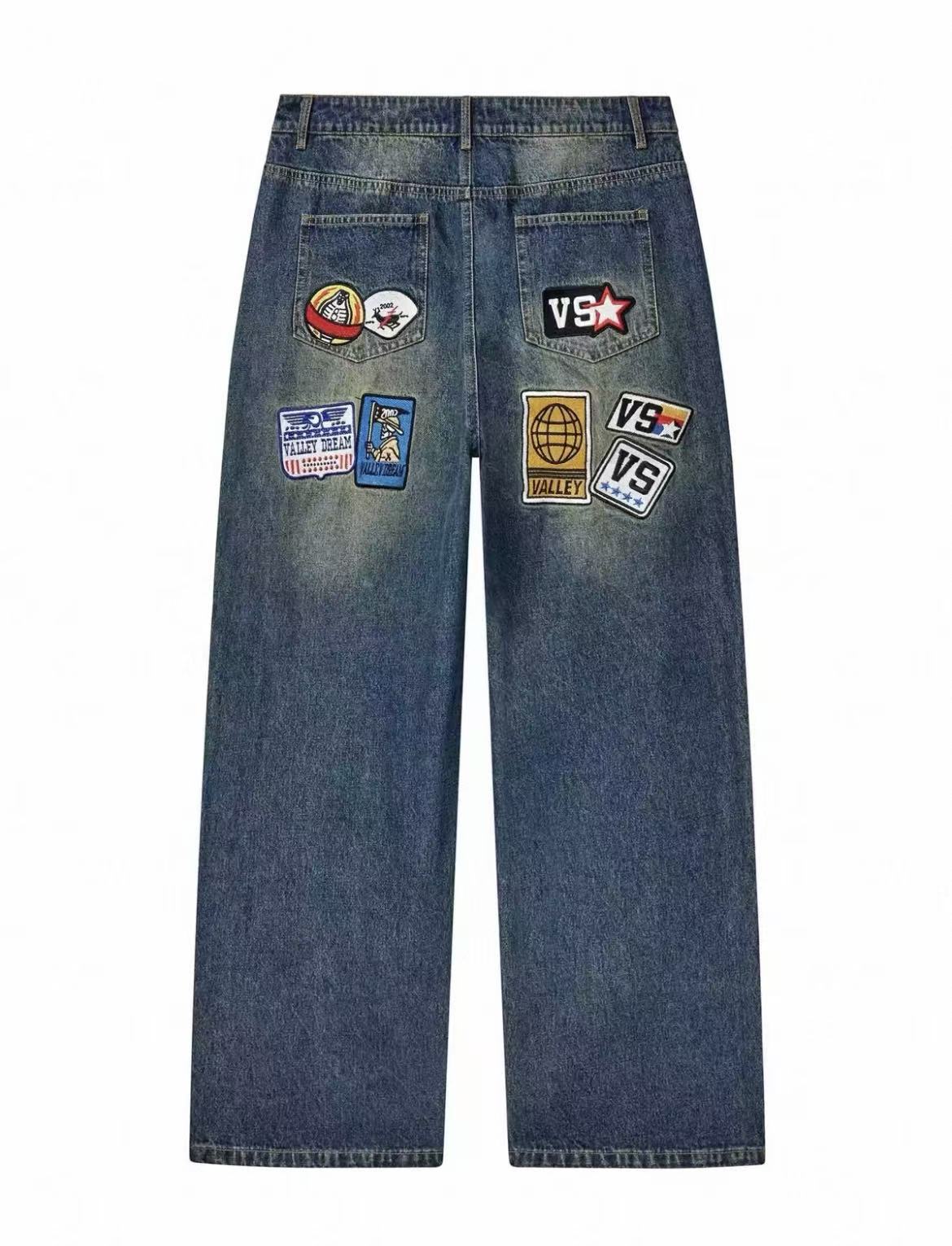 Vale Forever 1980s Painters Baggy Pants 'Blue'
