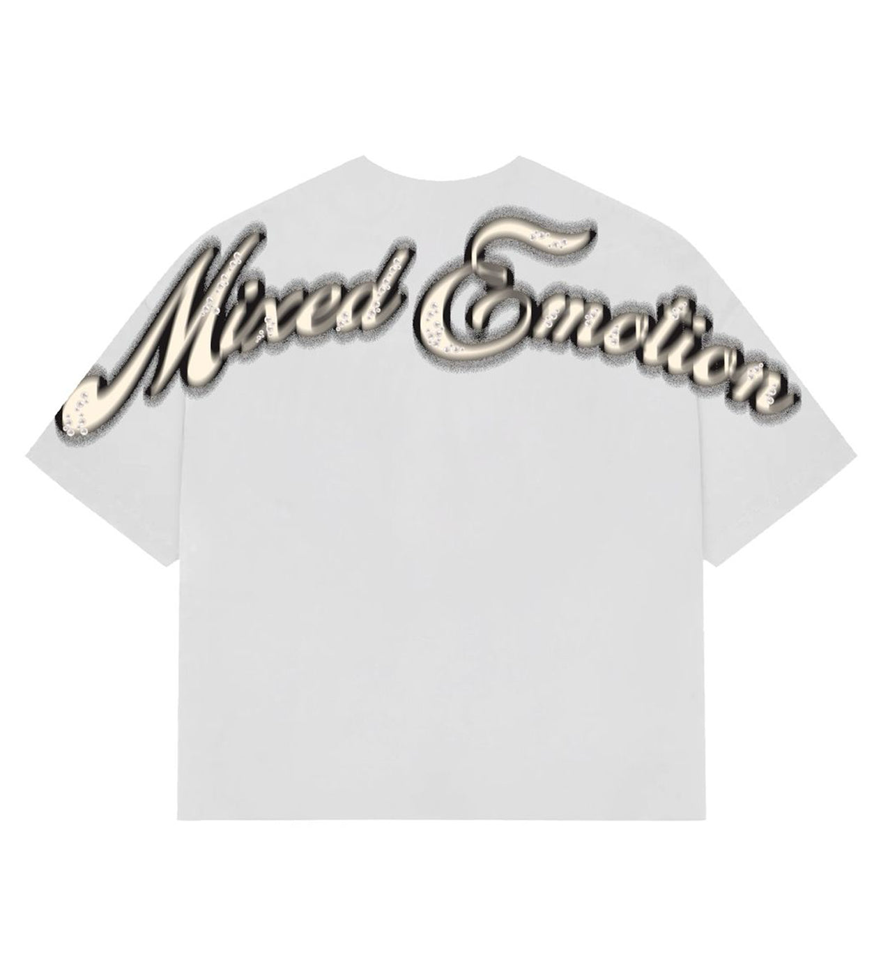 Mixed Emotions Pearl Cropped Tee White