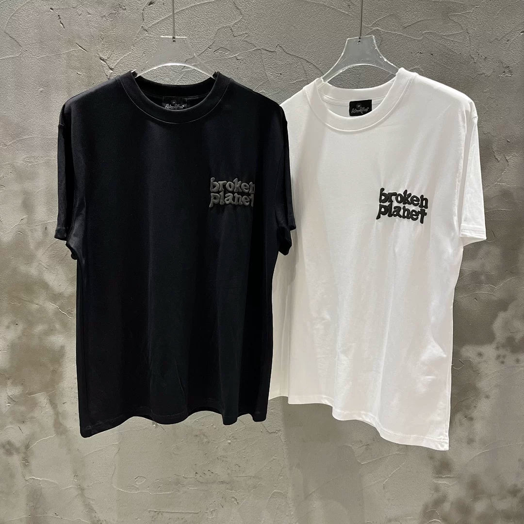 Broken Planet Leisure Foam Letter Printed Loose Cotton Short sleeved T-shirt