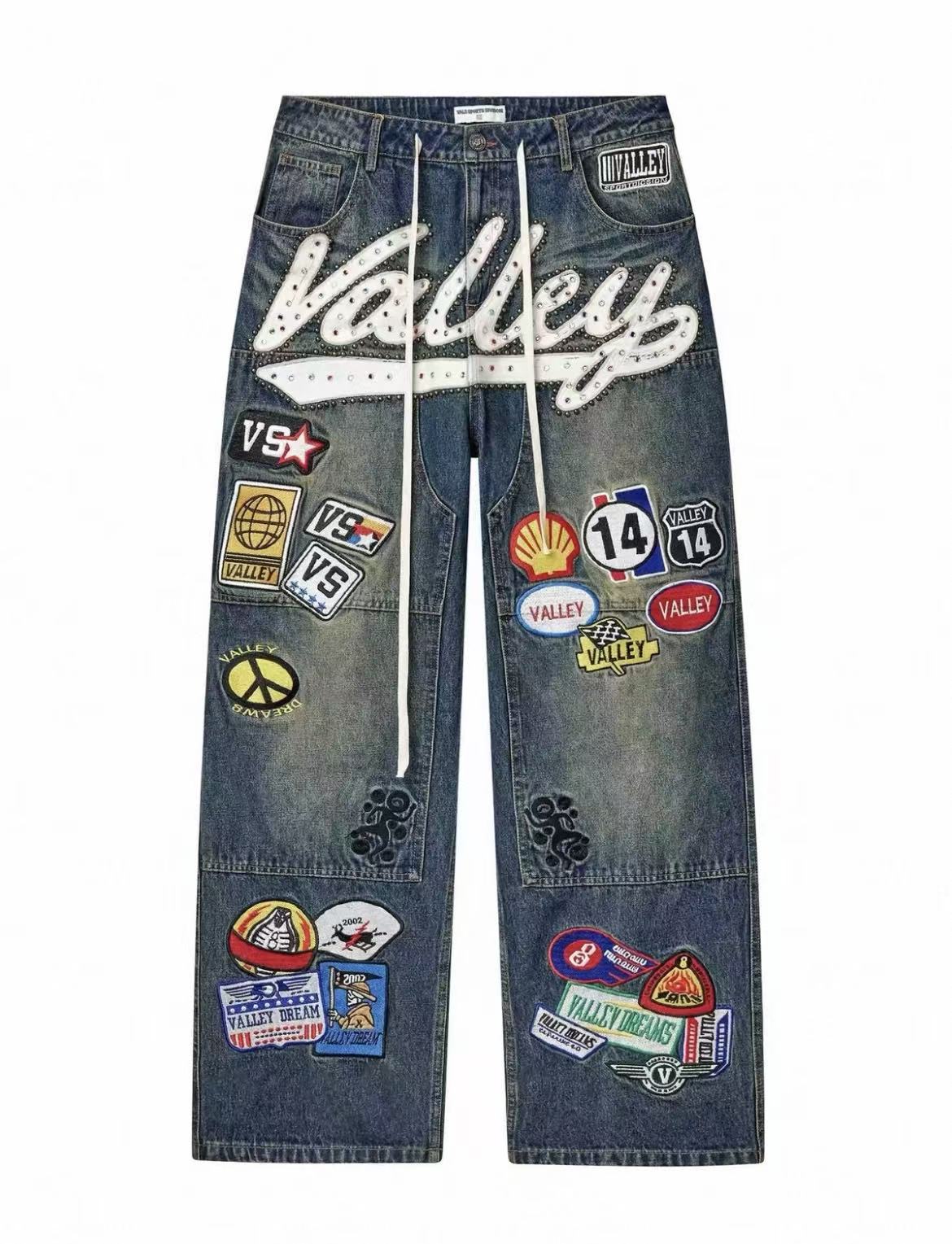 Vale Forever 1980s Painters Baggy Pants 'Blue'
